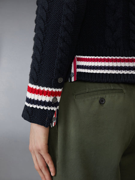 ARAN CABLE STITCH MERINO WOOL PULLOVER