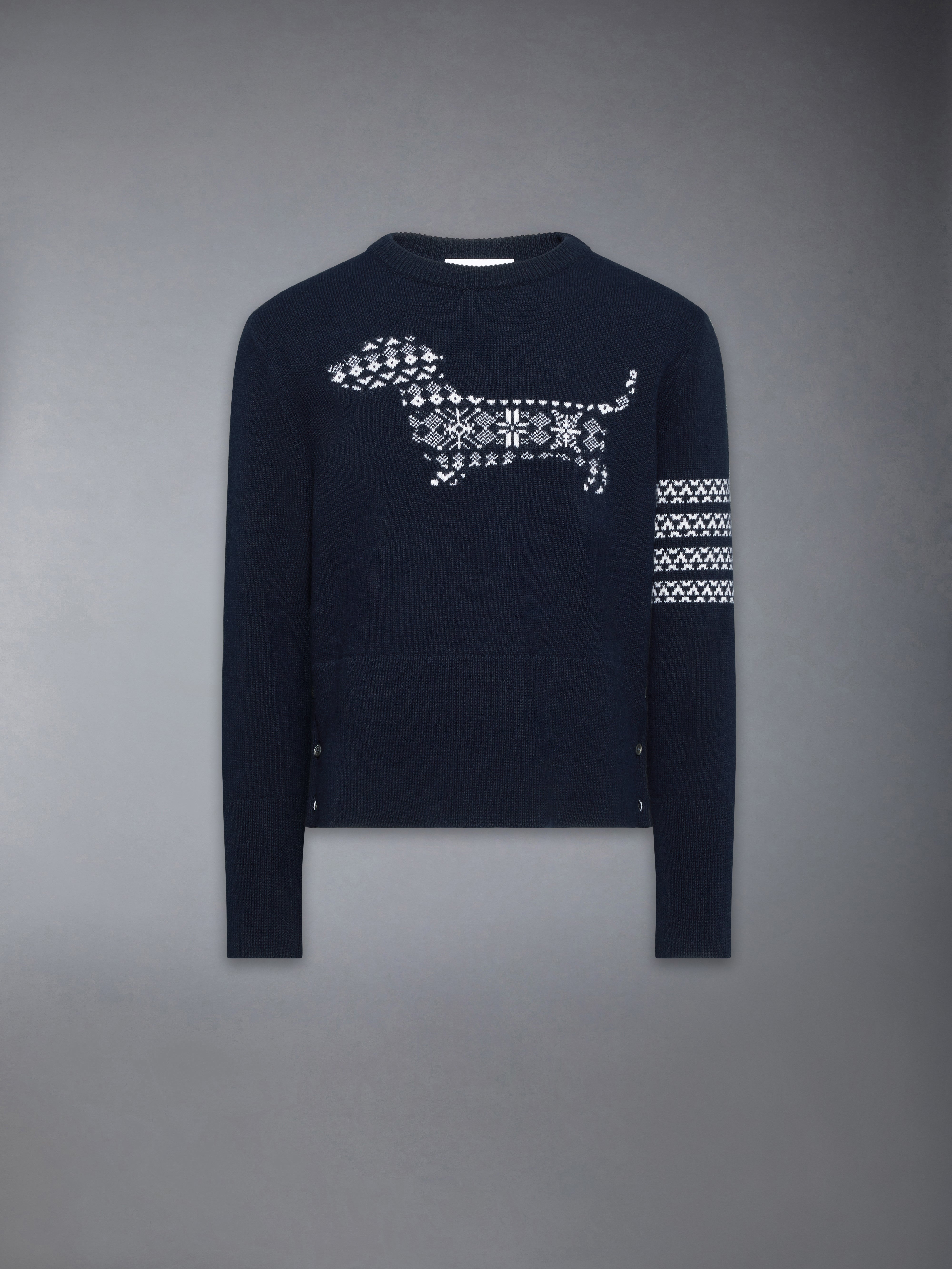 トップス THOM BROWNE 4BAR HECTOR KNIT Merino Wool Holiday Hector 4-Bar Pullover | Thom Browne