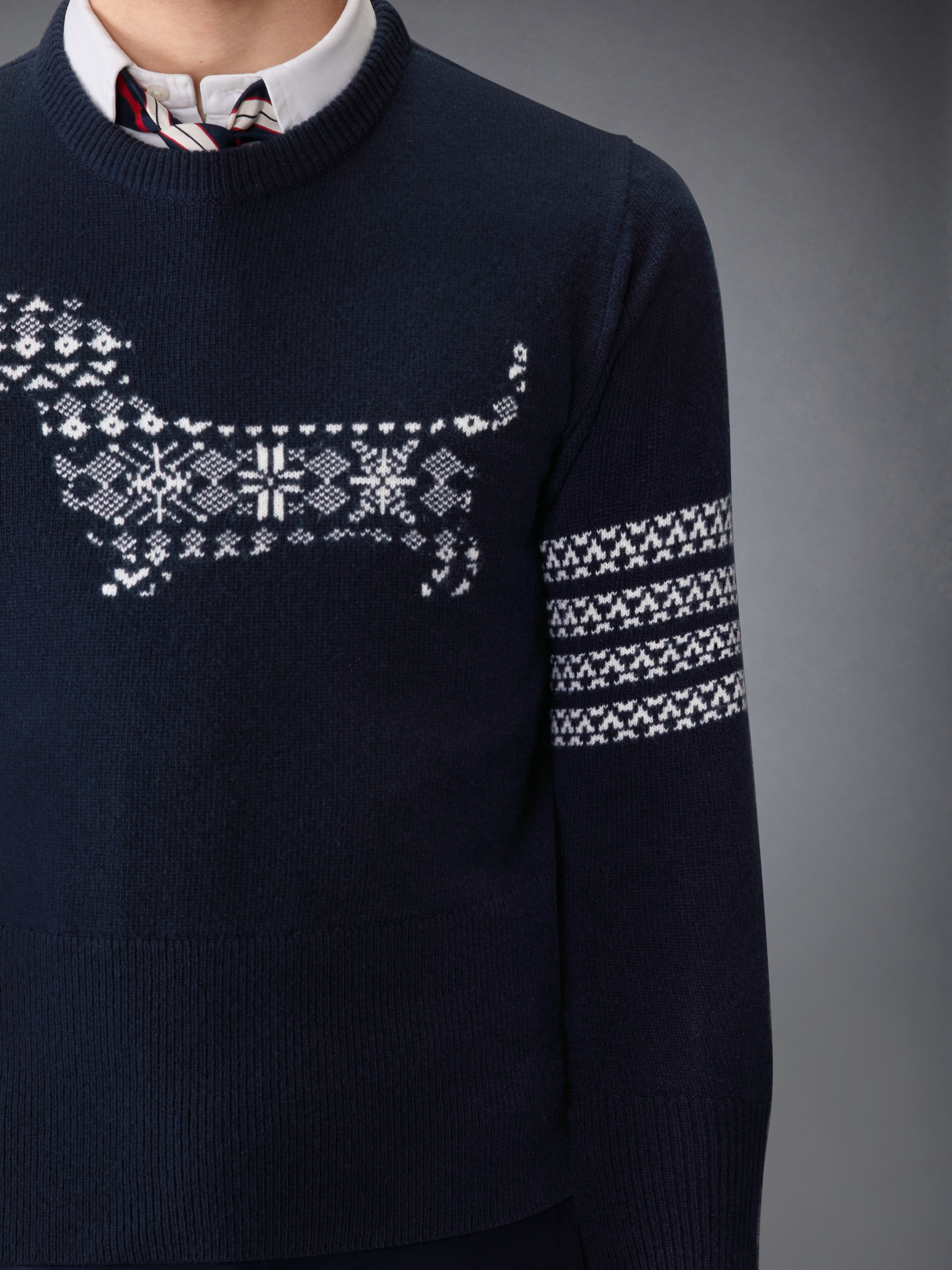 Merino Wool Holiday Hector 4-Bar Pullover | Thom Browne