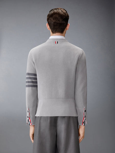 COTTON CARDIGAN STITCH 4-BAR PULLOVER LT GREY