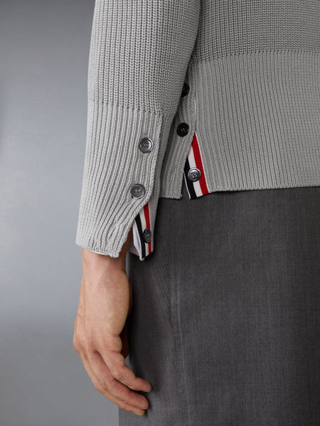 COTTON CARDIGAN STITCH 4-BAR PULLOVER LT GREY