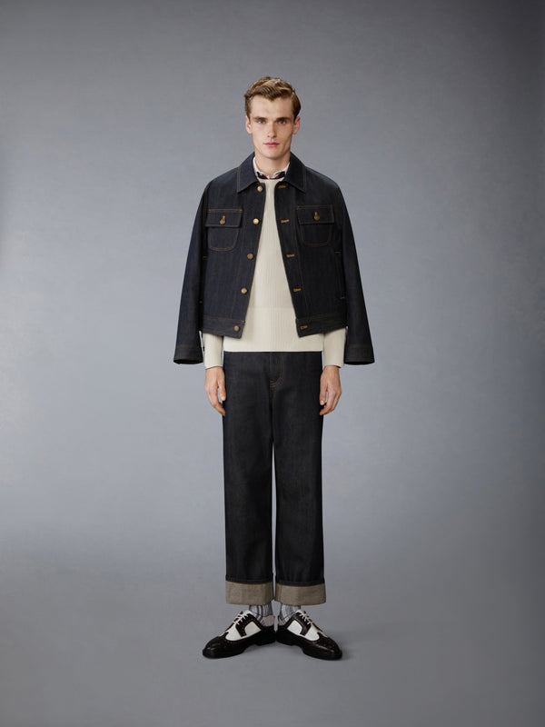 COTTON CARDIGAN STITCH 4-BAR PULLOVER - image 3