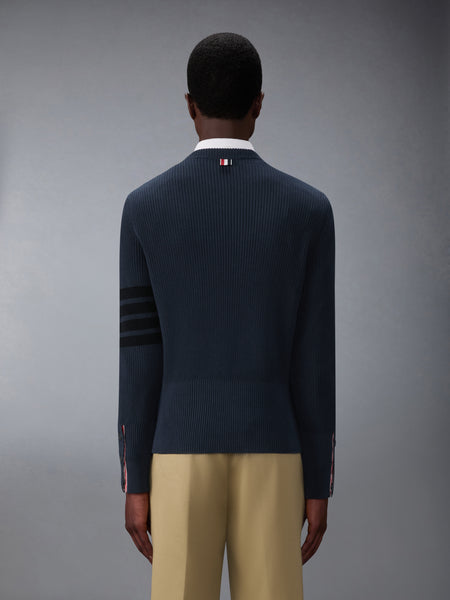 COTTON CARDIGAN STITCH 4-BAR PULLOVER NAVY