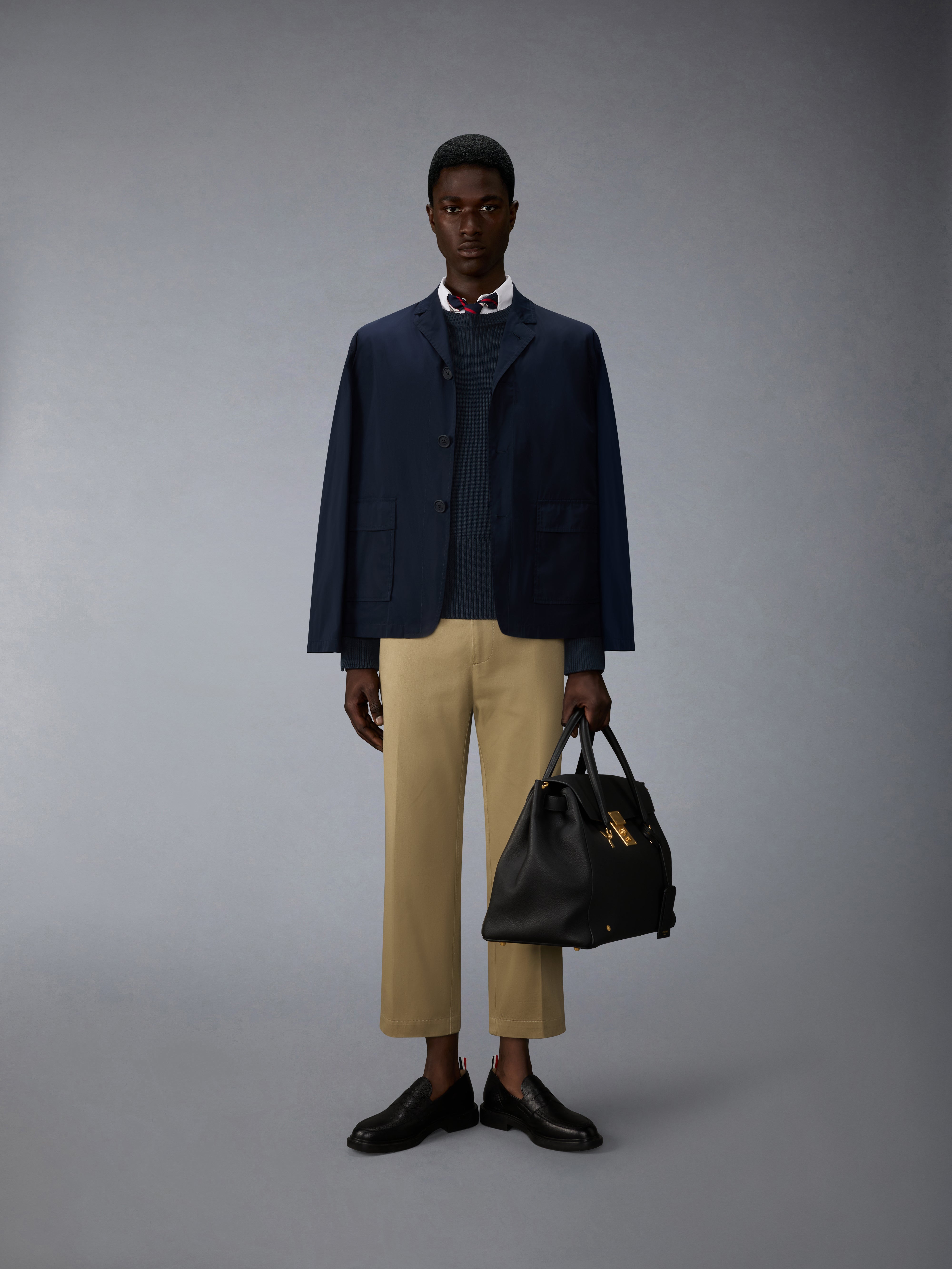 Cotton Cardigan Stitch 4-Bar Pullover | Thom Browne