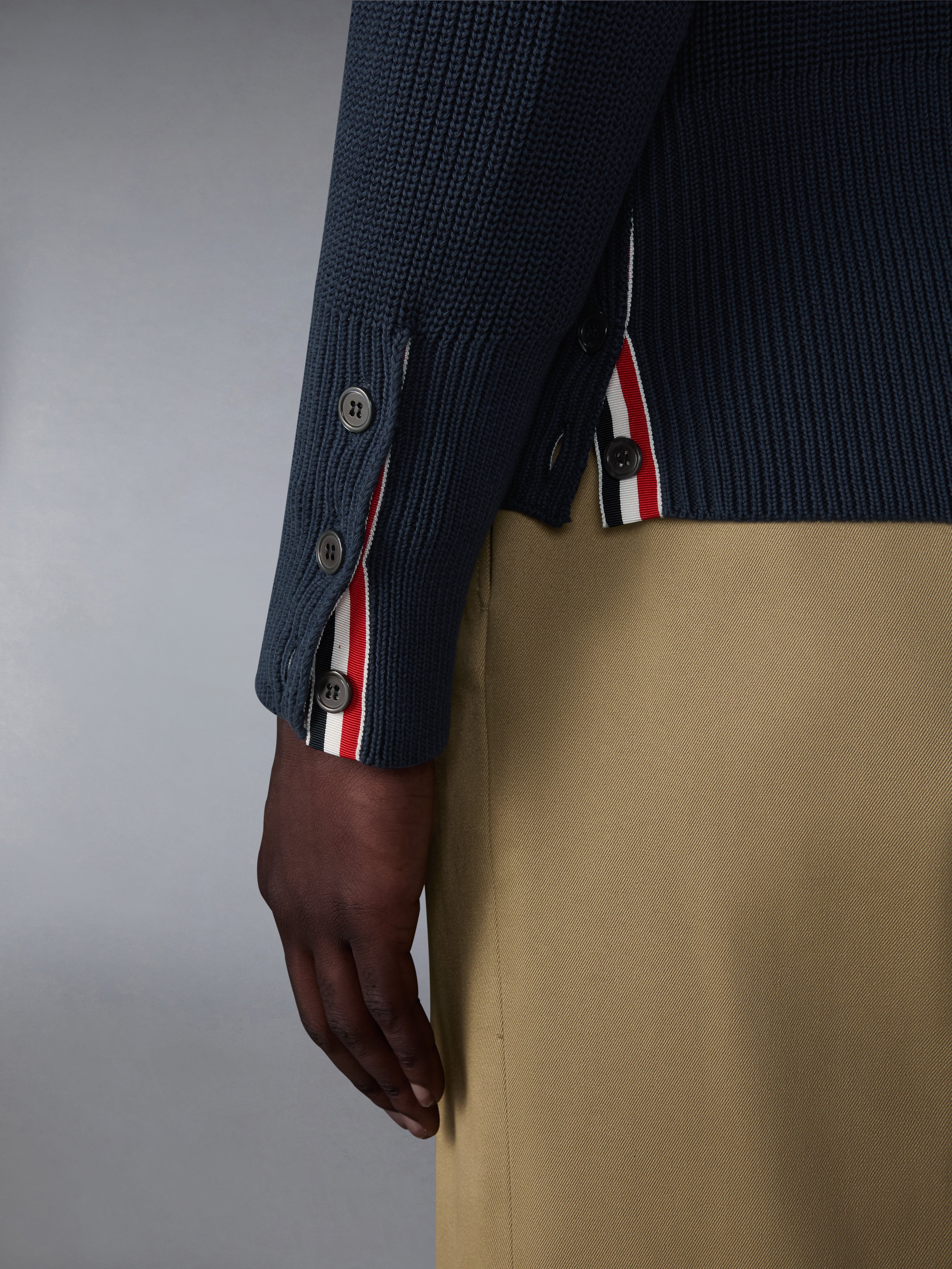 Cotton Cardigan Stitch 4-Bar Pullover | Thom Browne