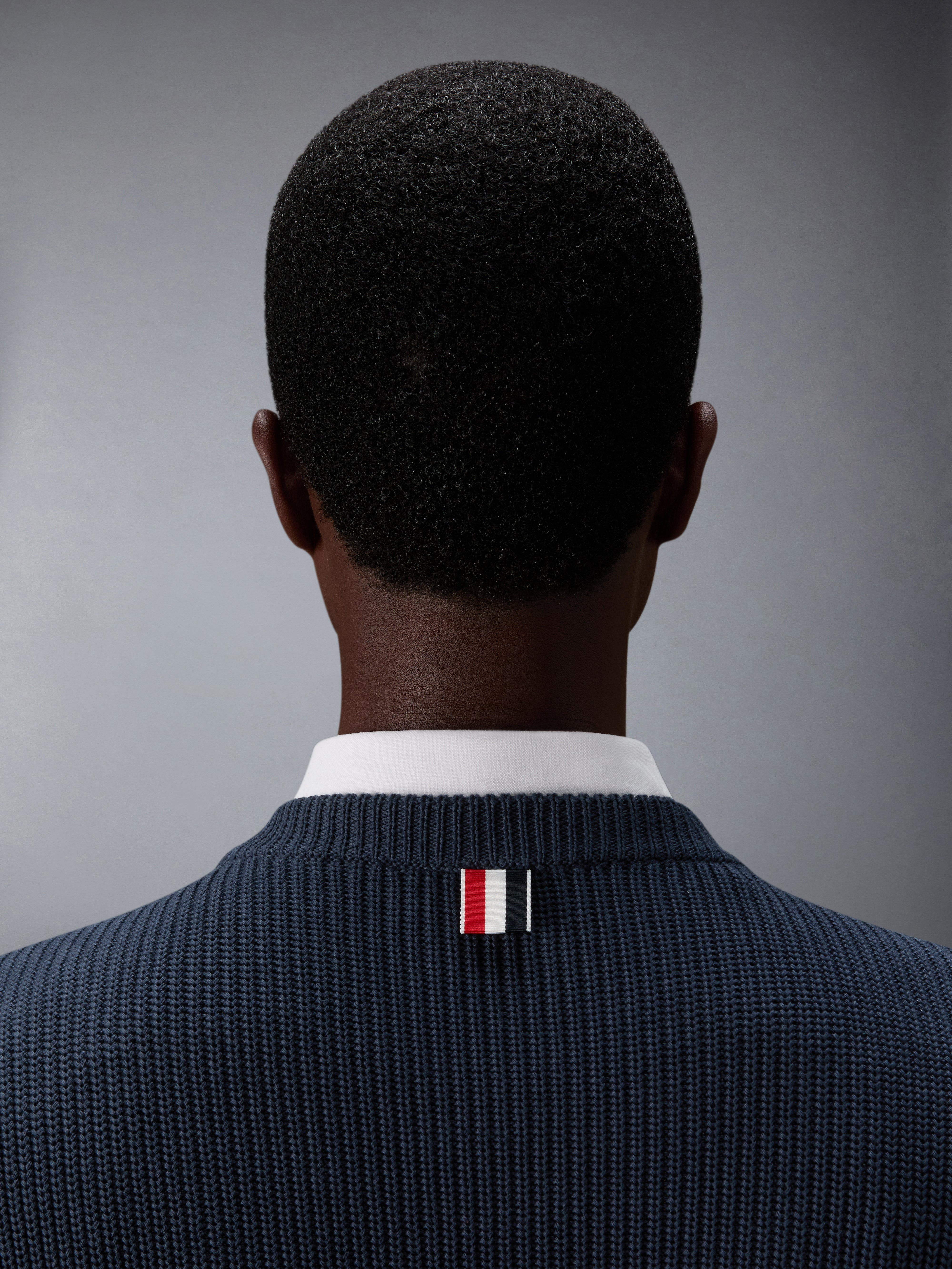 Cotton Cardigan Stitch 4-Bar Pullover | Thom Browne