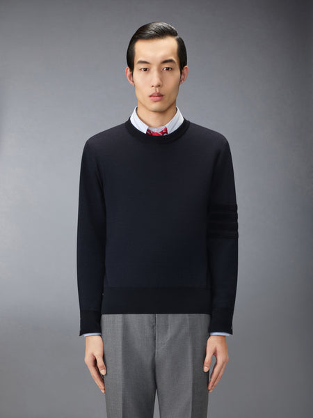 OTTOMAN MILANO STITCH 4-BAR BOMBER PULLOVER NAVY