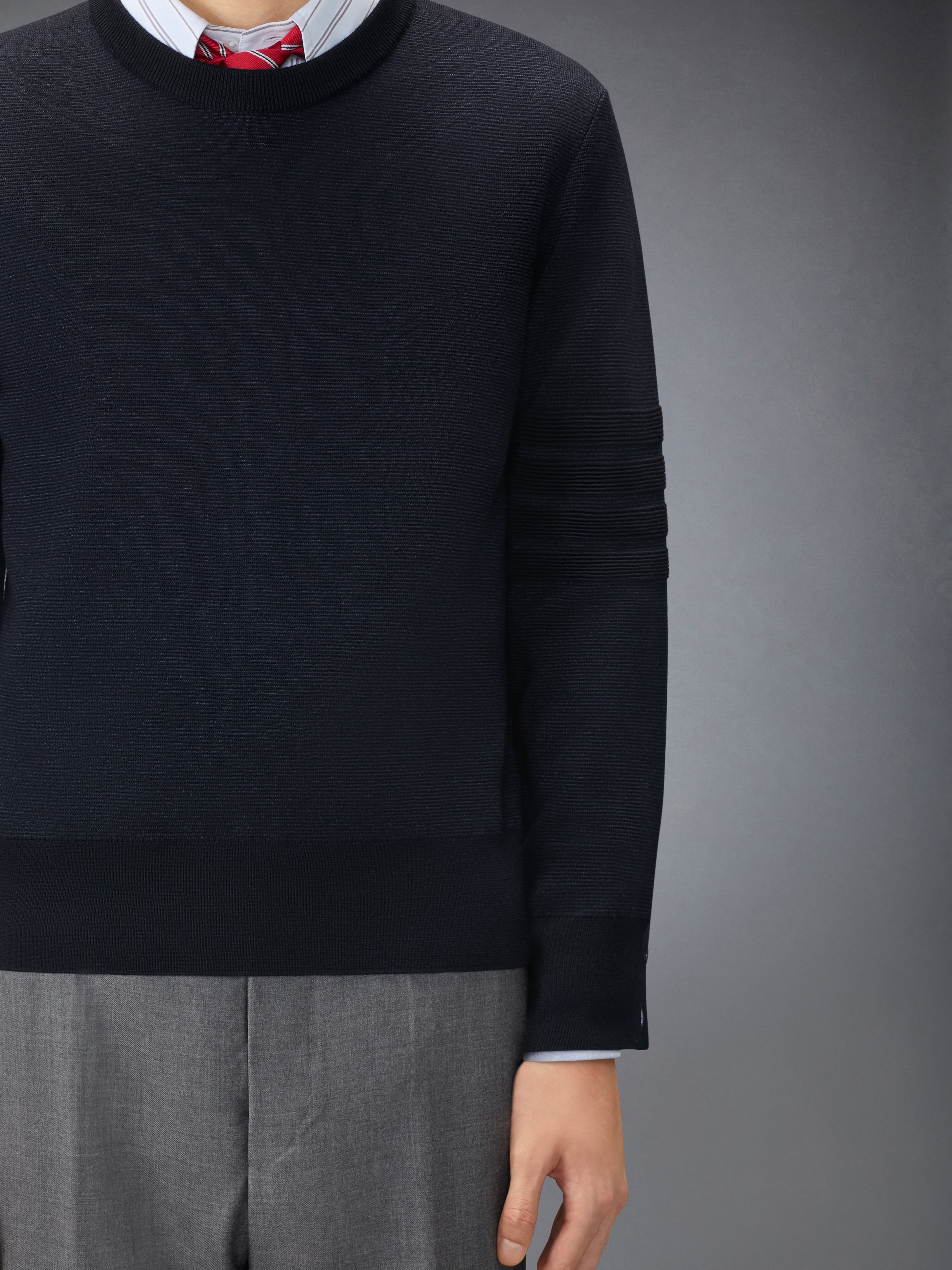 Ottoman Milano Stitch 4-Bar Bomber Pullover | Thom Browne