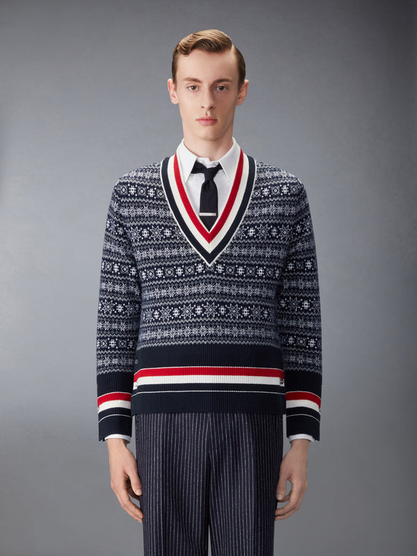 CASHMERE JACQUARD SNOWFLAKE PULLOVER - image 1