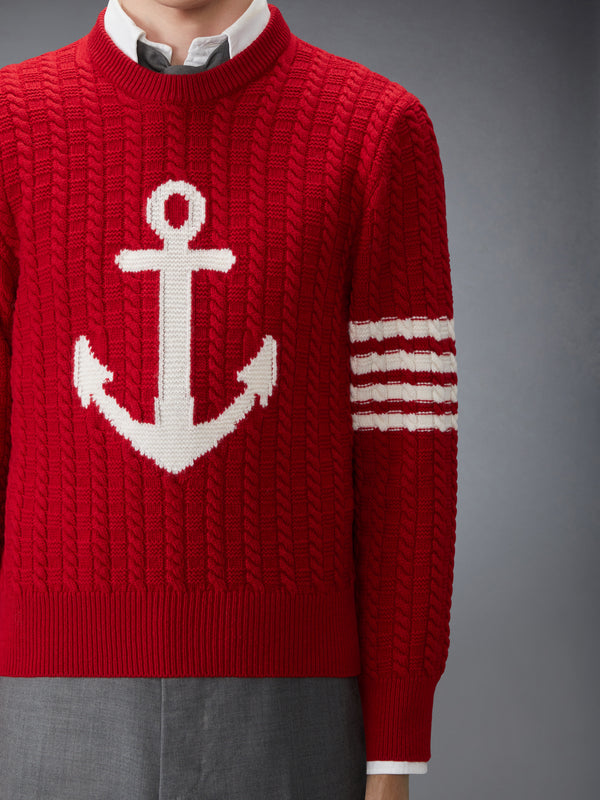 MERINO WOOL 4-BAR INTARSIA ANCHOR PULLOVER - image 5