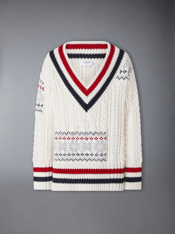 MERINO WOOL FAIR ISLE CRICKET PULLOVER - featured image