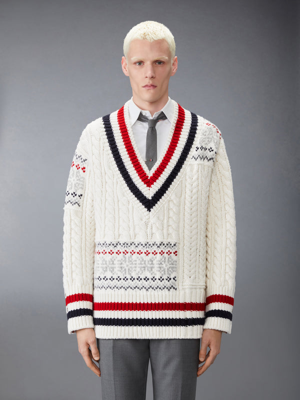 MERINO WOOL FAIR ISLE CRICKET PULLOVER - image 1