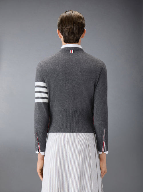 Classic Cashmere 4 Bar V Neck Cardigan | Thom Browne