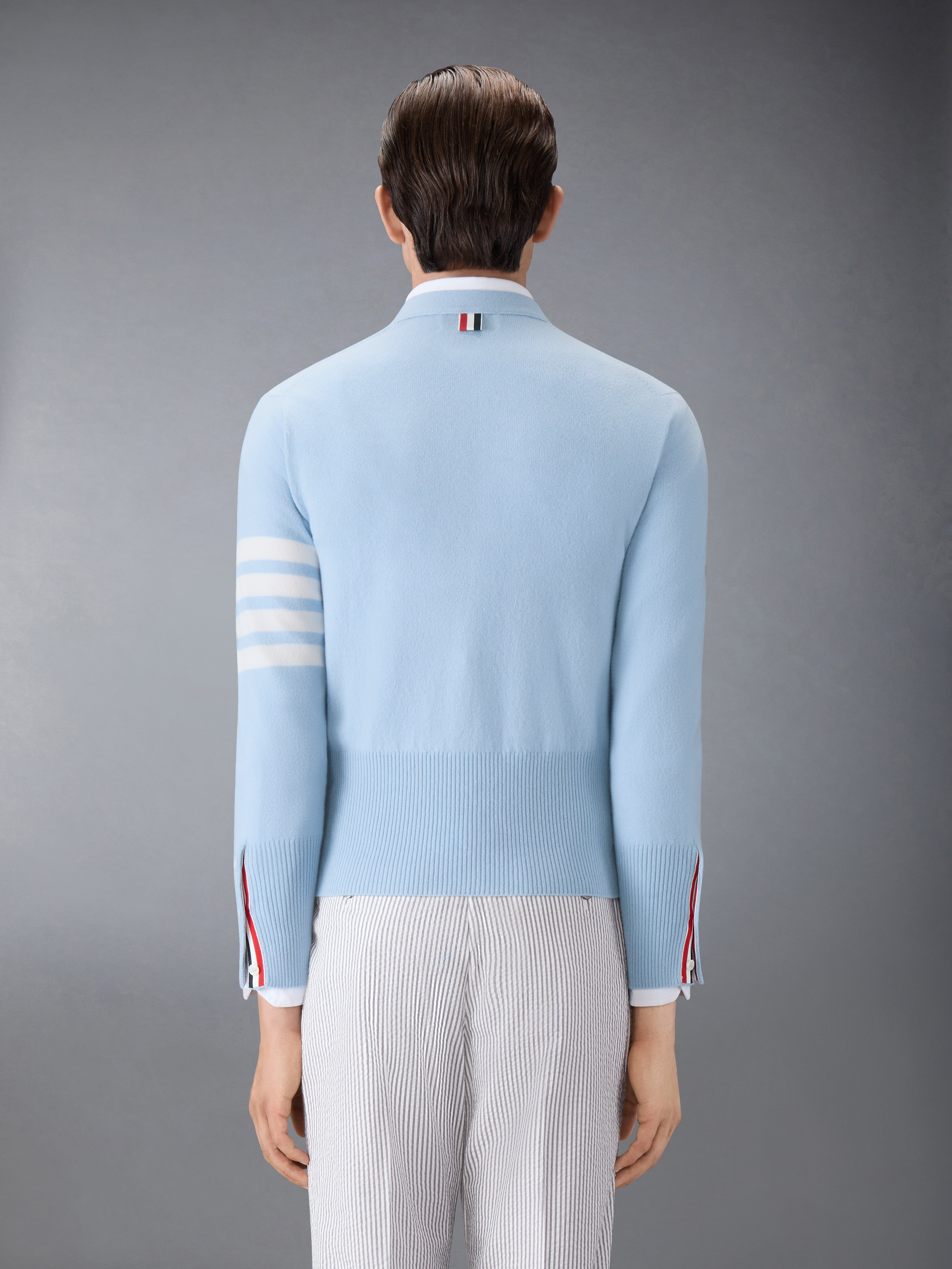 Classic Cashmere 4-Bar V-Neck Cardigan | Thom Browne