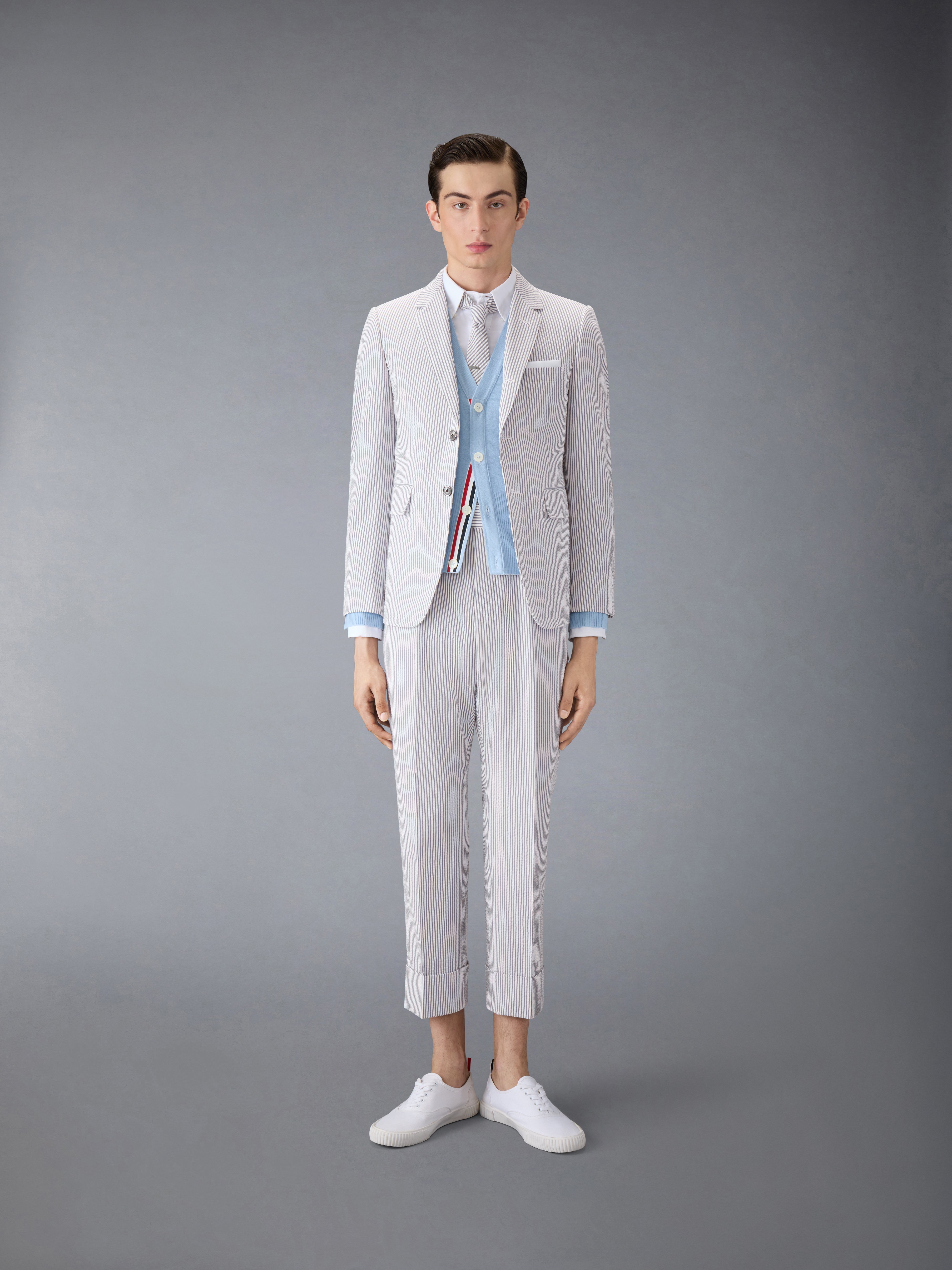 クラシック カシミヤ 4-BAR Vネック カーディガン | Thom Browne