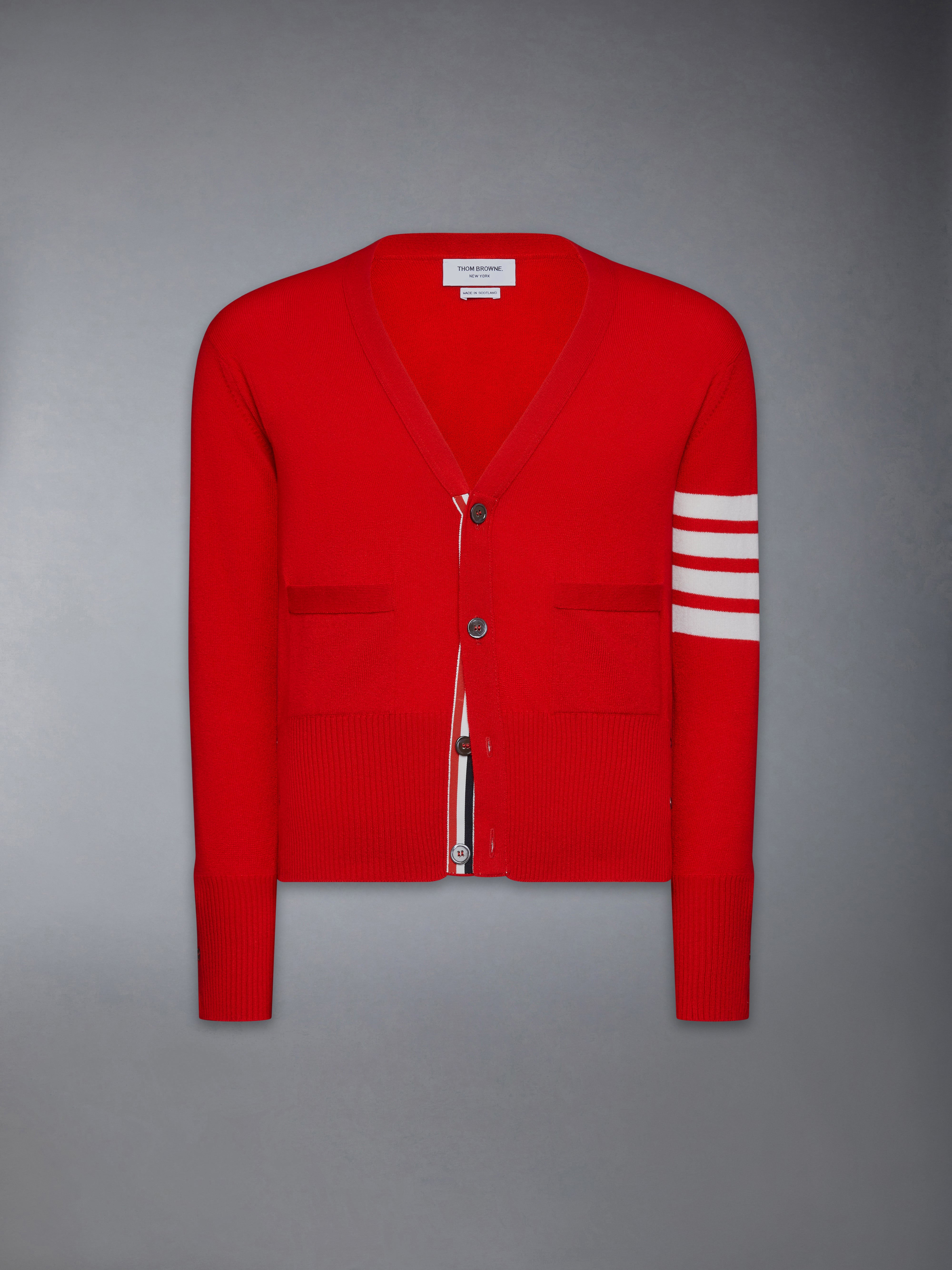 Classic Cashmere 4-Bar V-Neck Cardigan | Thom Browne