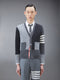 FUNMIX CASHMERE 4-BAR V-neck CARDIGAN - TONAL GREY