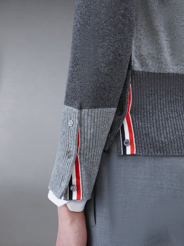 FUNMIX CASHMERE 4-BAR V-neck CARDIGAN