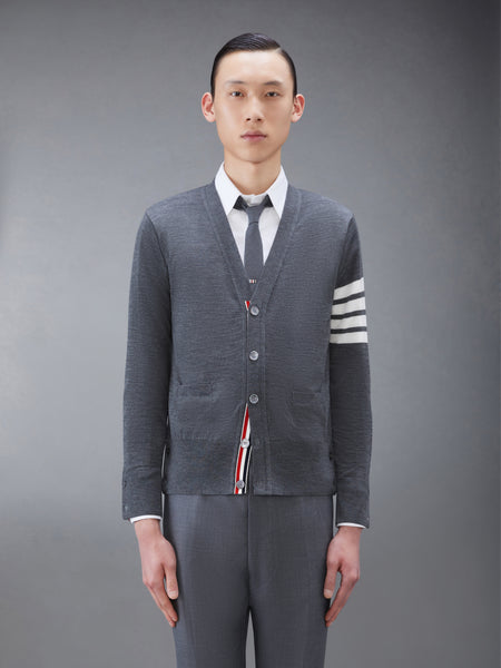 MERINO WOOL 4-BAR CLASSIC V-NECK CARDIGAN