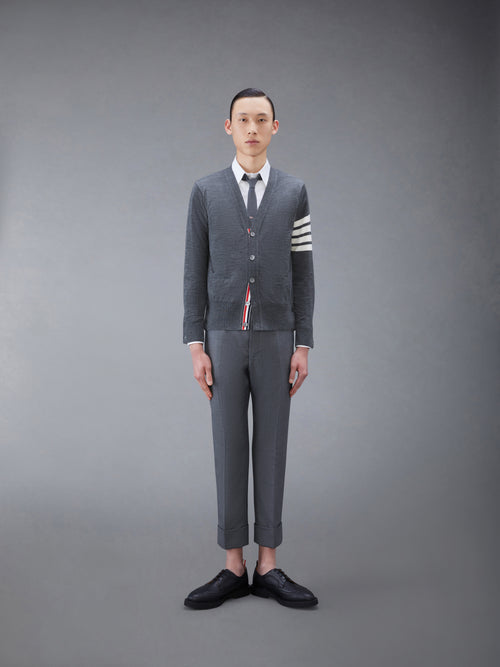 Wool Classic 4 Bar V Neck Cardigan | Thom Browne