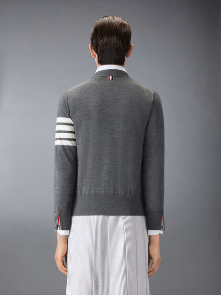 MERINO WOOL 4-BAR CLASSIC V-NECK CARDIGAN