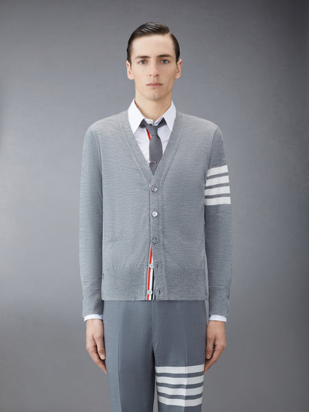 MERINO WOOL 4-BAR CLASSIC V-NECK CARDIGAN