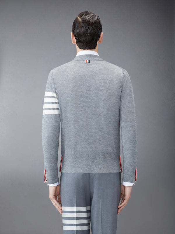 WOOL CLASSIC 4-BAR V-NECK CARDIGAN