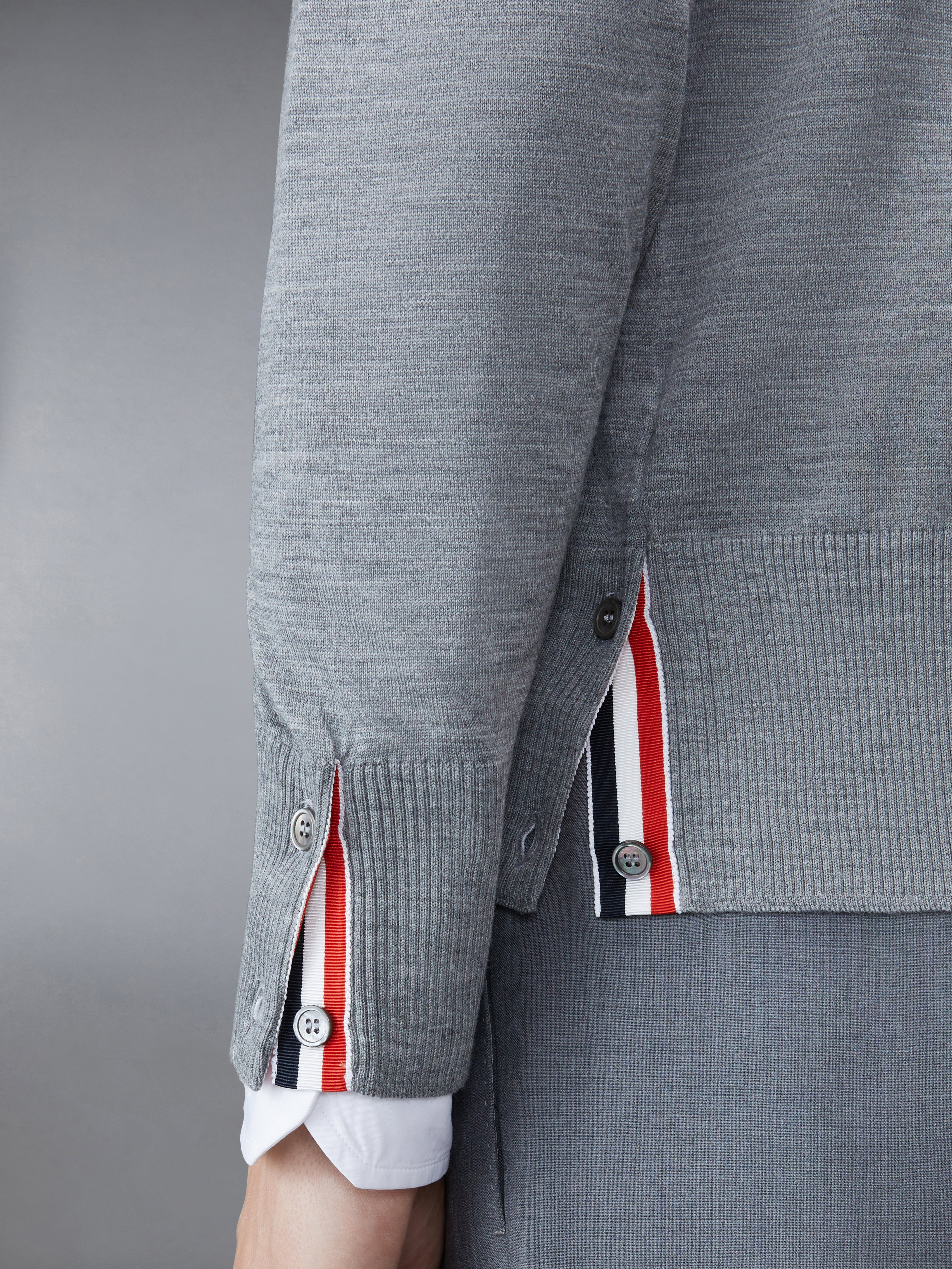 Wool Classic 4 Bar V Neck Cardigan | Thom Browne