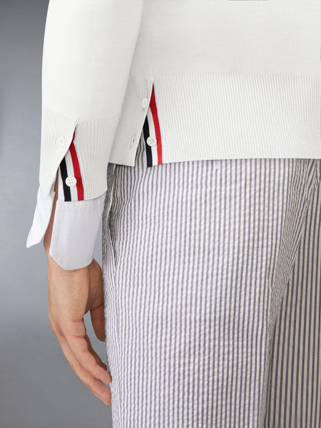 MERINO WOOL 4-BAR CLASSIC V-NECK CARDIGAN