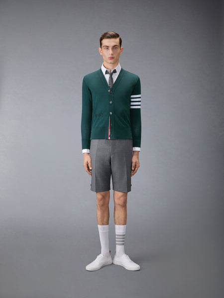 MERINO WOOL 4-BAR CLASSIC V-NECK CARDIGAN ダーク グリーン