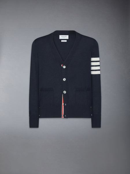 MERINO WOOL 4-BAR CLASSIC V-NECK CARDIGAN