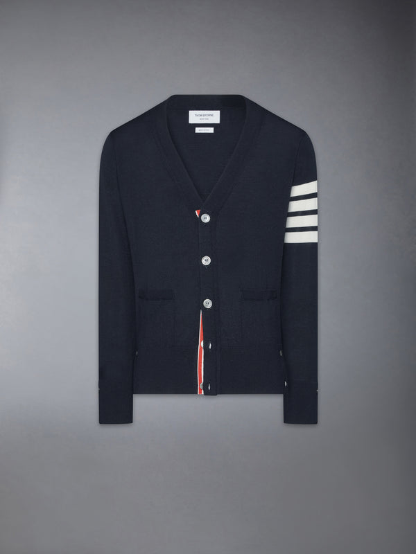 WOOL CLASSIC 4-BAR V-NECK CARDIGAN