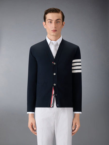 MERINO WOOL 4-BAR CLASSIC V-NECK CARDIGAN
