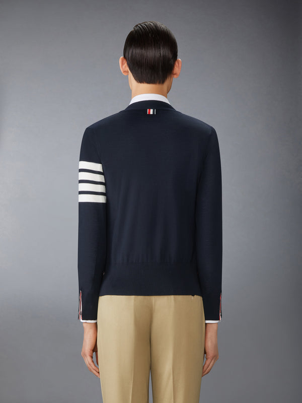 WOOL CLASSIC 4-BAR V-NECK CARDIGAN