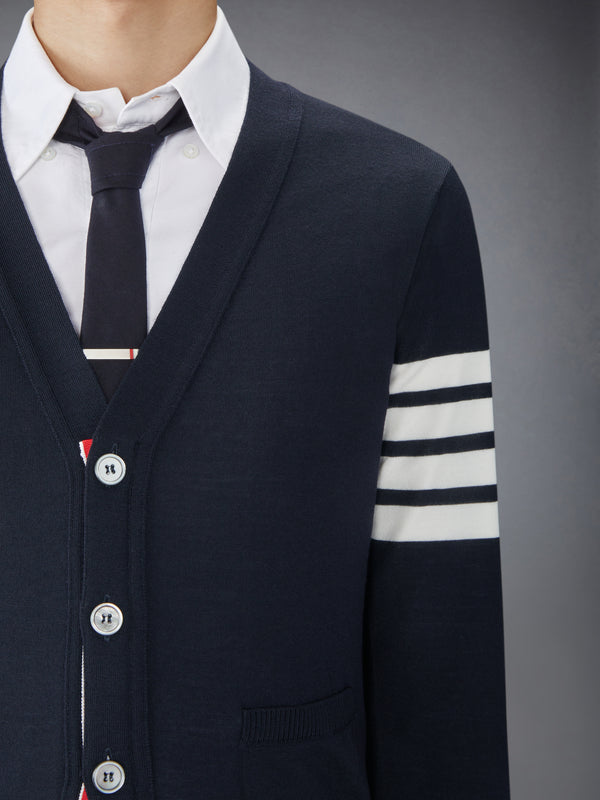 WOOL CLASSIC 4-BAR V-NECK CARDIGAN