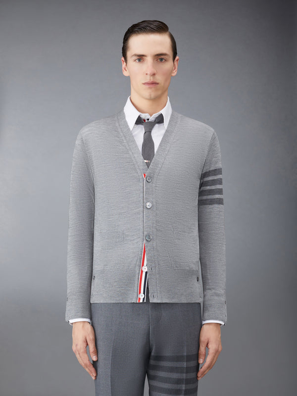 WOOL 4-BAR V-NECK CARDIGAN - featured image