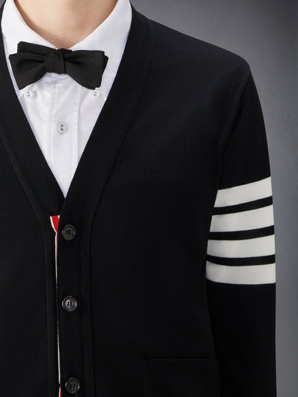 FINE MERINO WOOL 4-BAR RELAXED FIT CARDIGAN