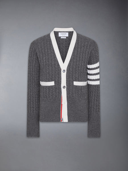 CASHMERE 4-BAR V NECK CARDIGAN
