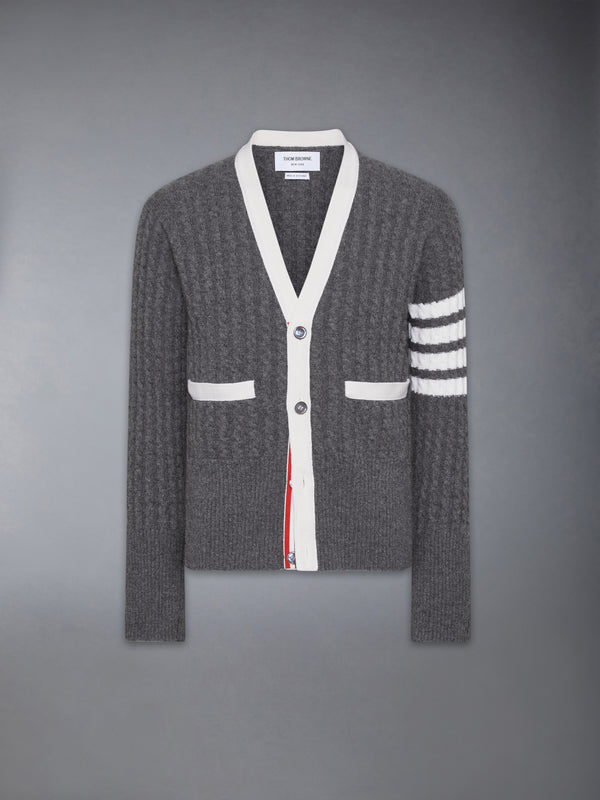 CASHMERE 4-BAR V NECK CARDIGAN - featured image