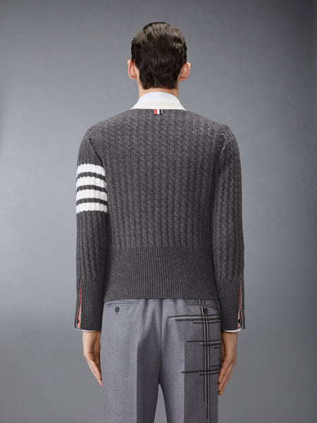 CASHMERE 4-BAR V NECK CARDIGAN