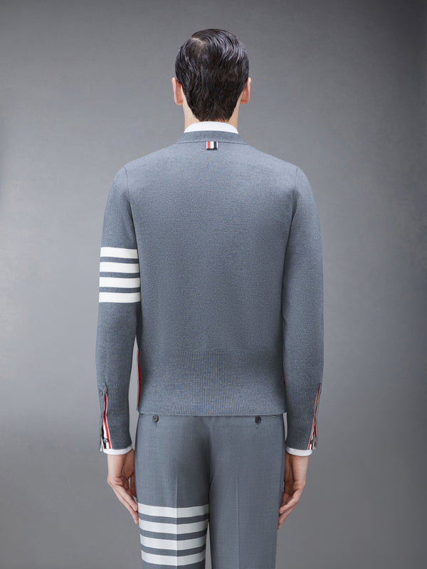 톰브라운 울 4-바 브이넥 카디건 MKC160A-00014-035