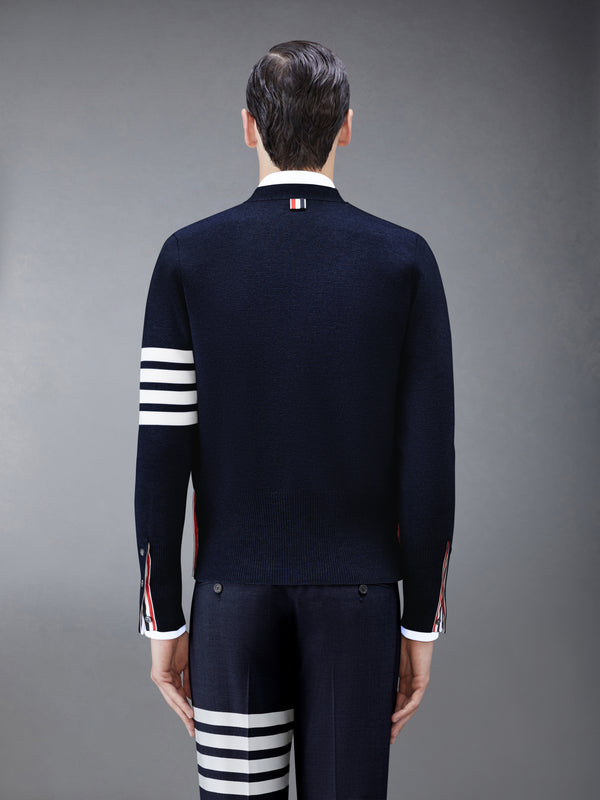 톰브라운 울 4-바 브이넥 카디건 MKC160A-00014-415