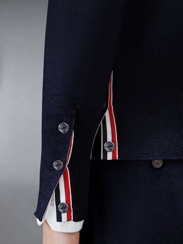 톰브라운 울 4-바 브이넥 카디건 MKC160A-00014-415