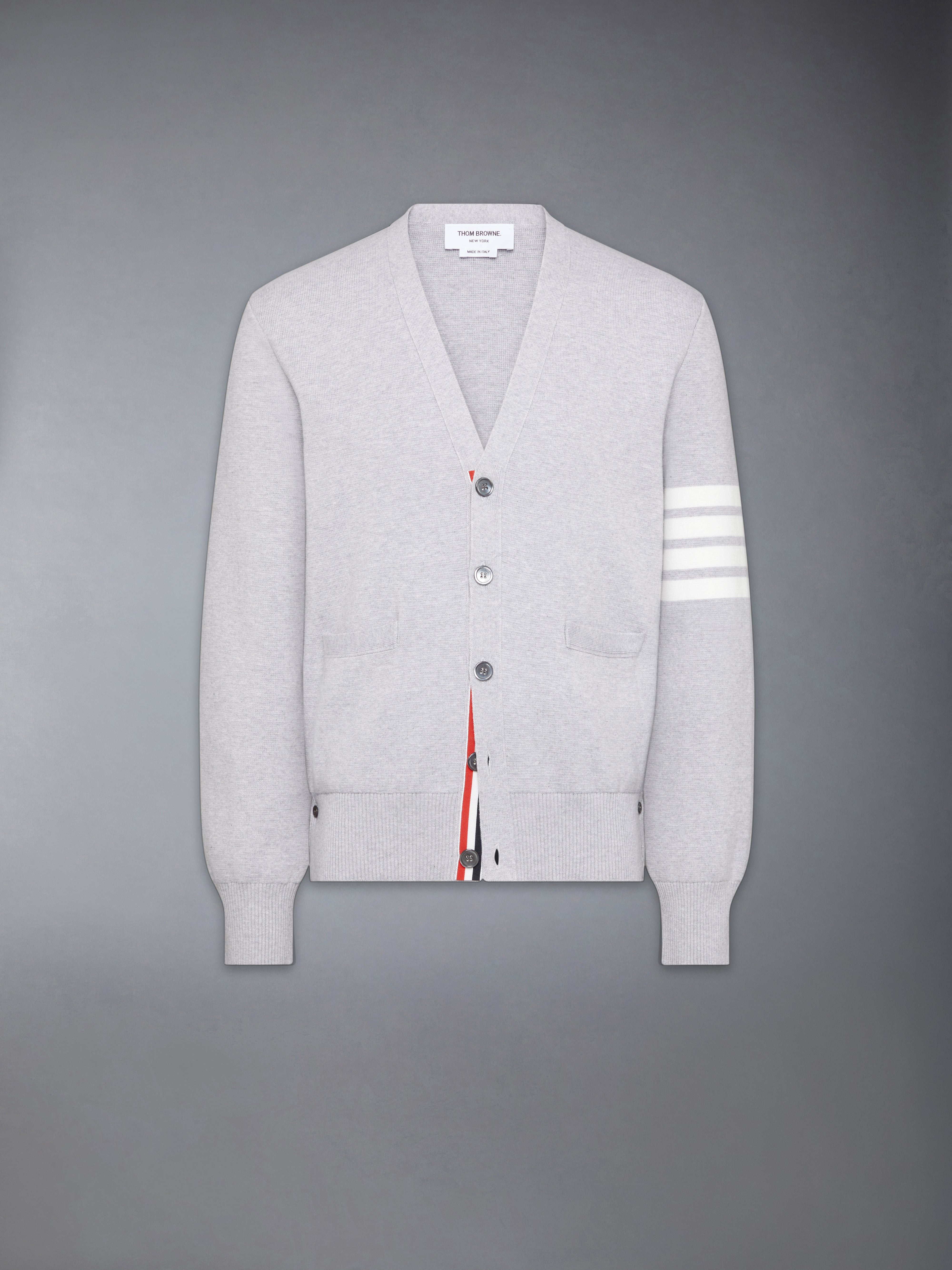 コットンクレープ 4-BAR ミラノステッチ カーディガン | Thom Browne