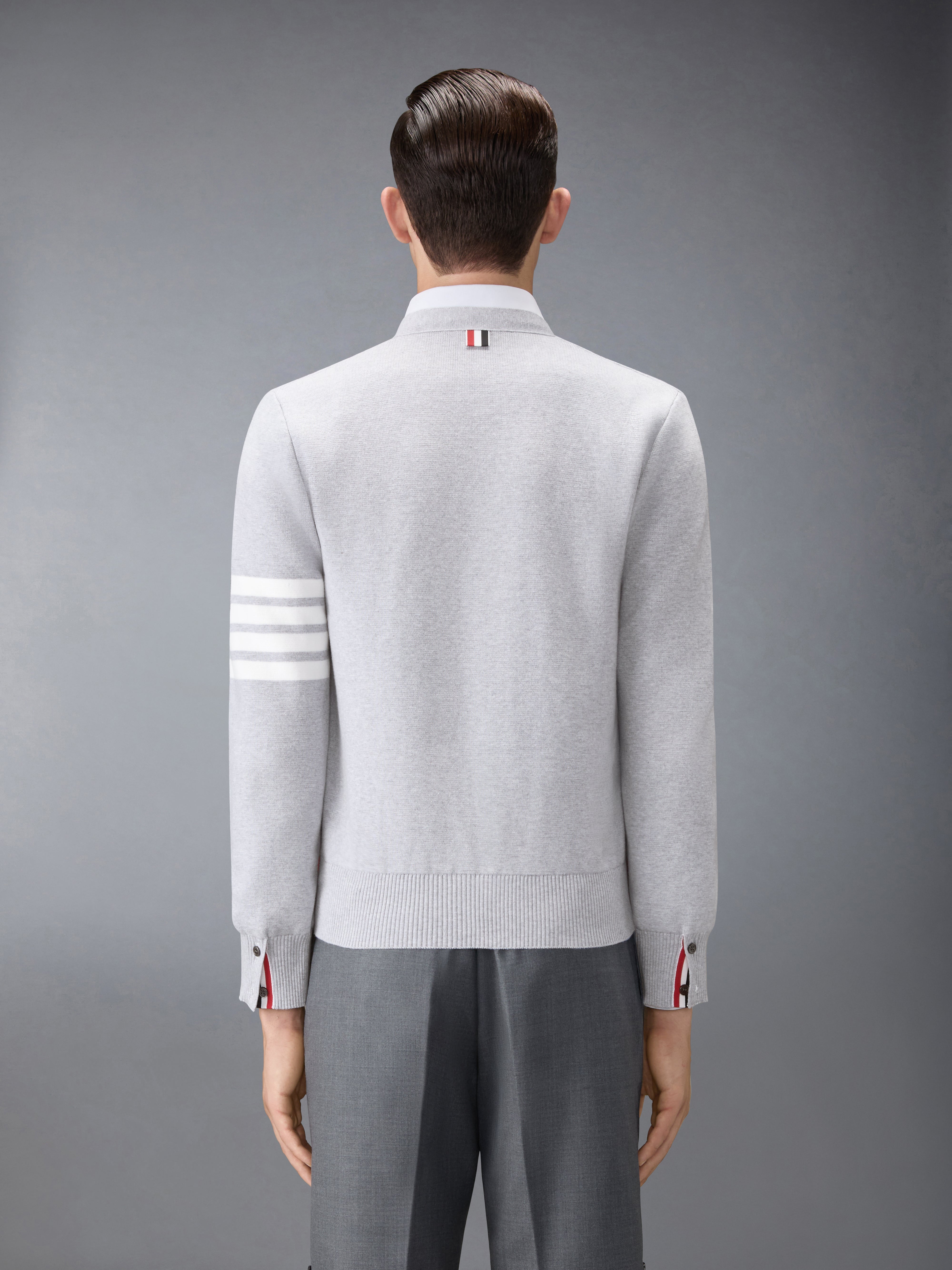 コットンクレープ 4-BAR ミラノステッチ カーディガン | Thom Browne