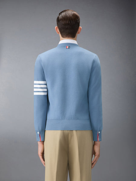 COTTON CREPE 4-BAR MILANO STITCH CARDIGAN ライト ブルー