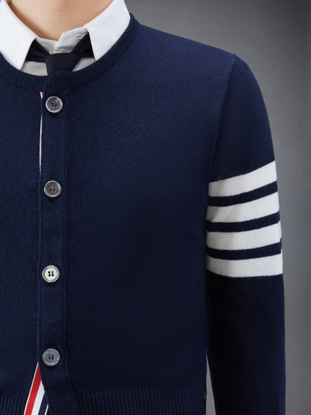 CASHMERE 4-BAR CREW NECK CARDIGAN