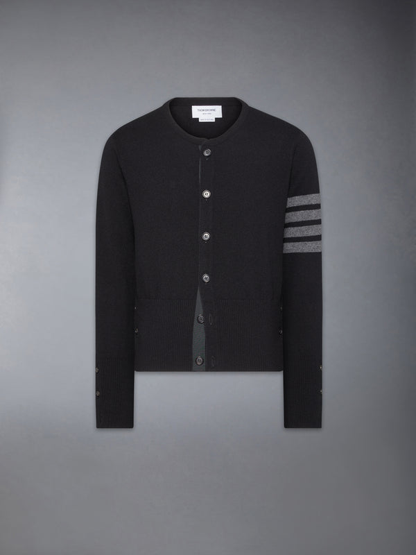 CASHMERE CLASSIC CREW NECK 4-BAR CARDIGAN - featured image