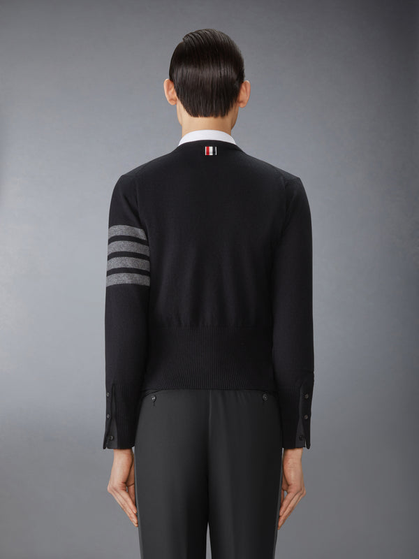 CASHMERE CLASSIC CREW NECK 4-BAR CARDIGAN - image 3