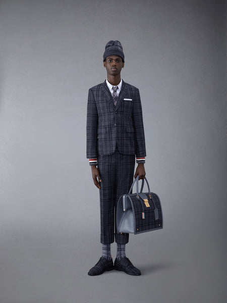 Donegal Tartan Stripe V-neck Cardigan DARK GREY